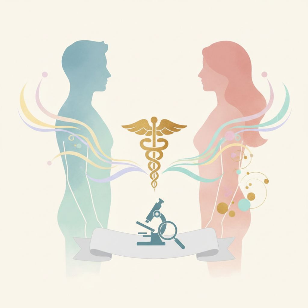 Illustration of DST em Homens vs. Mulheres: Diferenças de Sintomas, Riscos e Diagnóstico