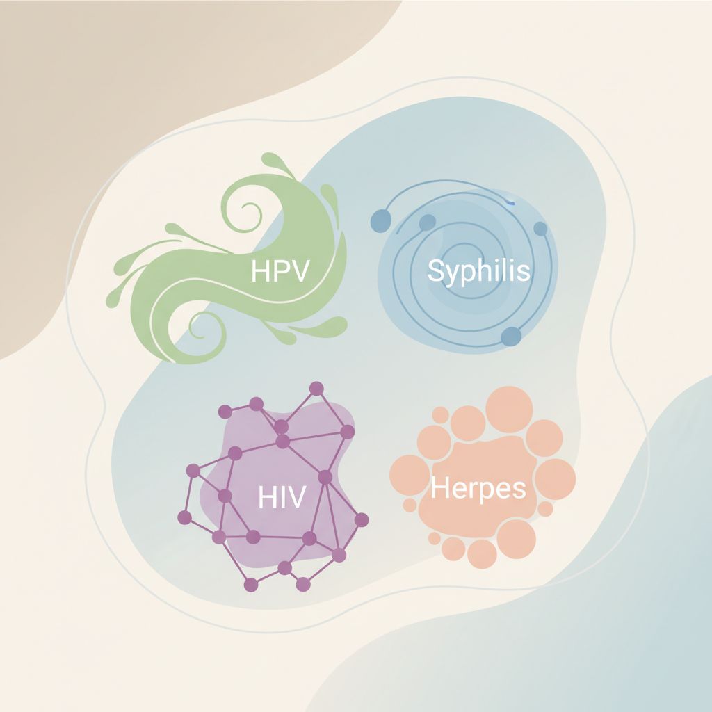 Illustration of HPV, Sífilis, HIV e Herpes: Diferenças Que Todo Adulto Precisa Entender
